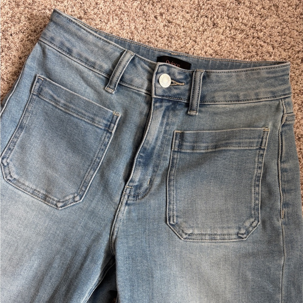 Quince Bella Stretch Patch Pocket Wide Leg Jeans Size 25 - Picture 7 of 10